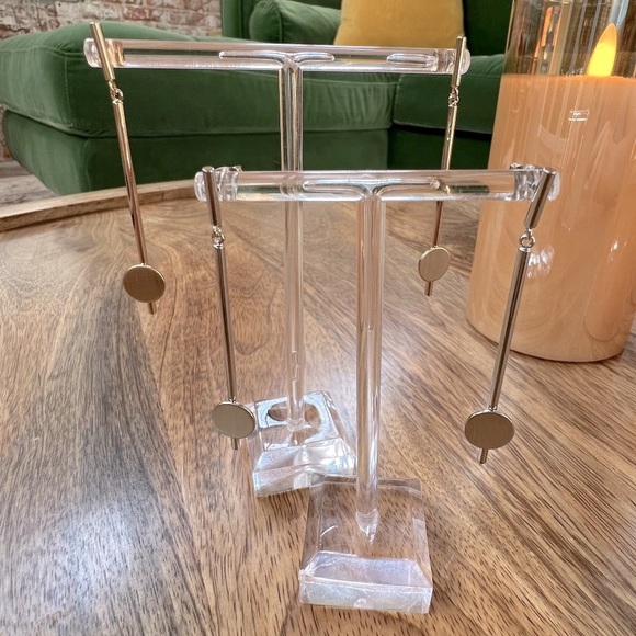 Brushed Metal Dangle Disc Earrings - Picture 7 of 16